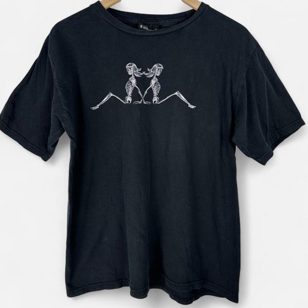 No boundaries skeleton graphic tee black gothic tumblr shirt size L